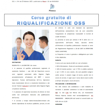 Corso RIQUALIFICAZIONE OSS 2020